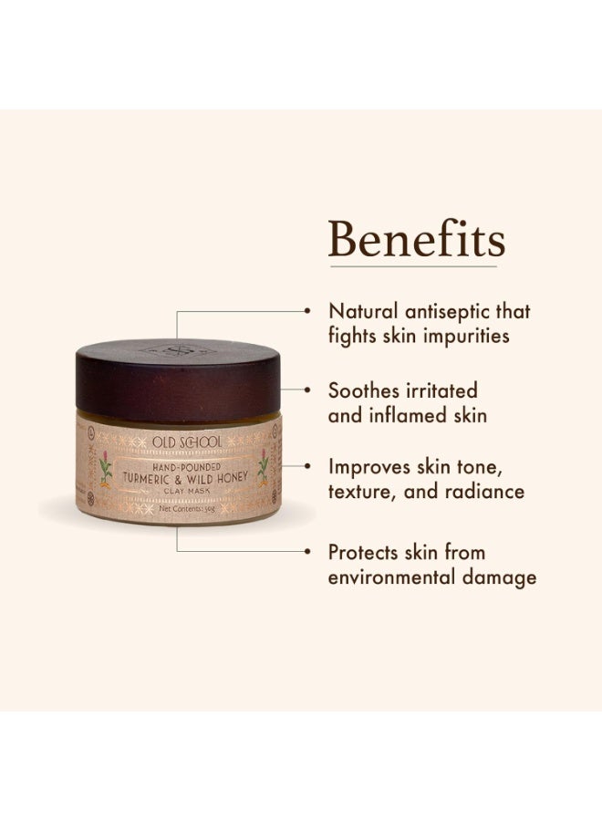 Old School Rituals Turmeric & Wild Honey Clay Mask | Clay Mask for Glowing Skin, Acne-Prone Skin, Pore Refining | Face Mask for Radiance-Boosting, Brightening & Antioxidant-Rich Formula | 50g - Image 3